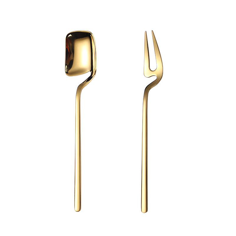 Cross-border exclusive stainless steel 304 spoons, creative ice cream coffee spoons, fruit forks, wall-mounted mixing spoons, mug spoons Item Picture