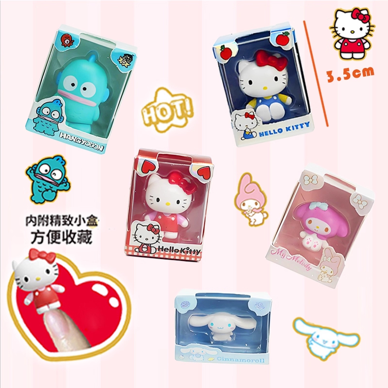 Jian Dong Cultural and Creative Sanrio Basic Rice Grain Figurine Blind Box, Hello Kitty Kuromi Pacha Dog Mini Figurine Small Ornaments, each box contains 12 pieces Application Scenario