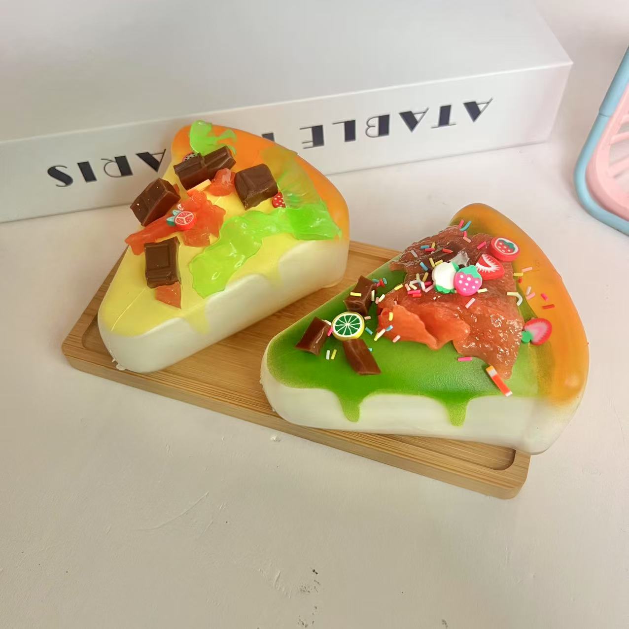 PU仿真玩具快回弹芝士披萨切片模型三角披萨捏捏