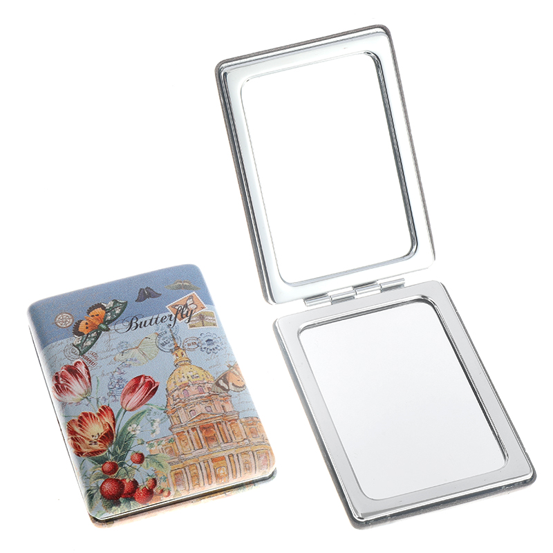 镜子/镜梳/LED化妆镜/防碎镜子/折叠多面镜白底实物图