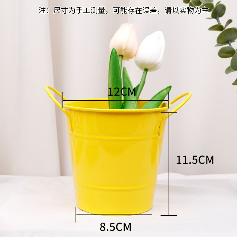1个彩色铁艺插花桶糖果色小铁桶铁艺笔筒多肉绿植铁皮花盆迷你小铁桶 