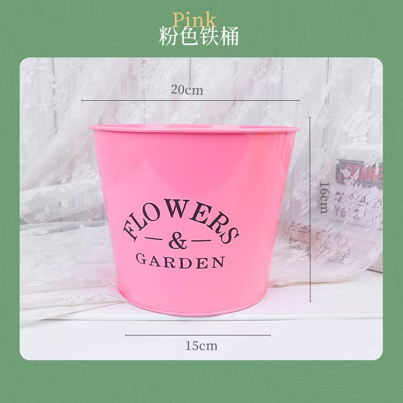 1 pastelería creativa color hojalata cubos de hierro suculentas niños hojalata portátil cubos pequeños hierro pastoral cubos de flores Specification image