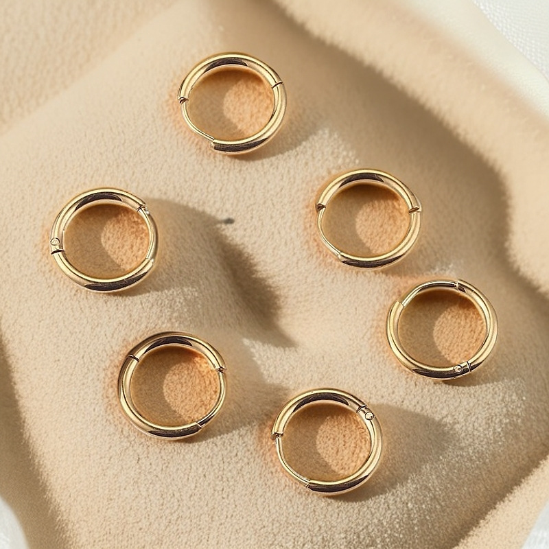 Stainless steel ear rims with a sense of design, Korean ins cold style earrings, simple circle style, light luxury and unique ear buckle decoration Application Scenario