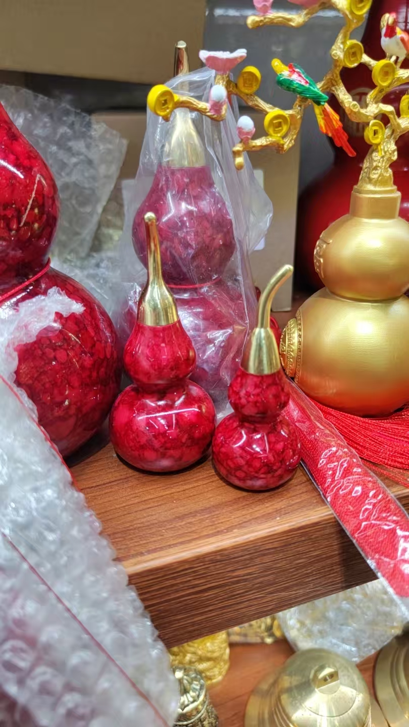 工艺品礼品工艺品手工山椒椒盐罐纯铜锁扣创意家居装饰嫖红葫芦