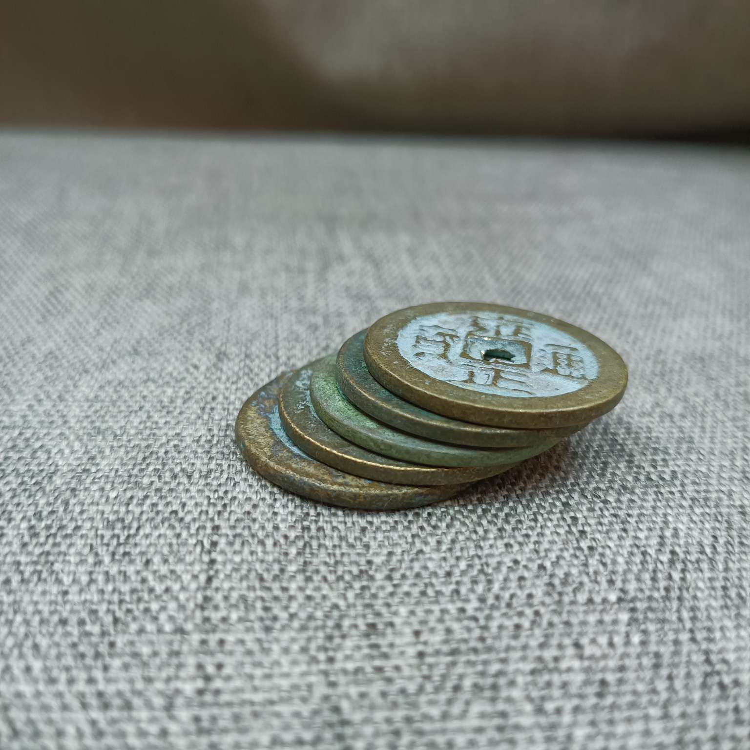 Zhonggong Craft Antique green rust Copper Coin Five Emperors Coin 2.5cm Aged and thickened Five Emperors Coin detail image 7
