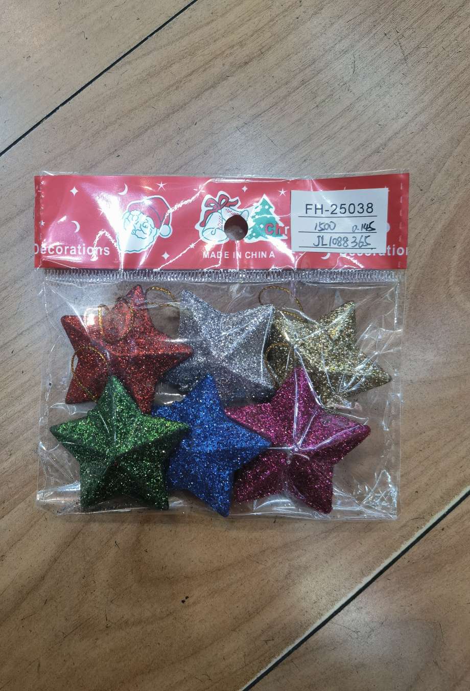 圣诞用品 装饰品  6色塑料 五角星