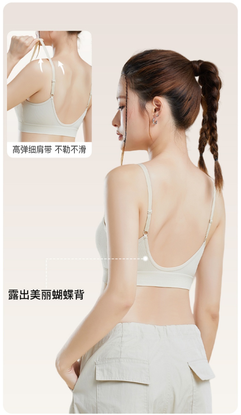 Fashionable little black label, cloud-like seamless beauty back, fixed cup, traceless underwear, foundation, invisible strapless vest Specification drawing