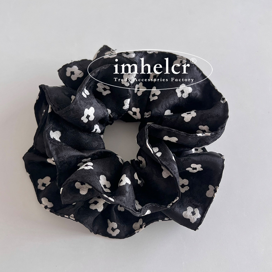 饰品发圈大肠发圈头绳大肠圈头饰发饰简约百搭学生韩版潮流发束小蛮腰发圈黑白四叶花发圈大肠发圈大肠圈详情图3