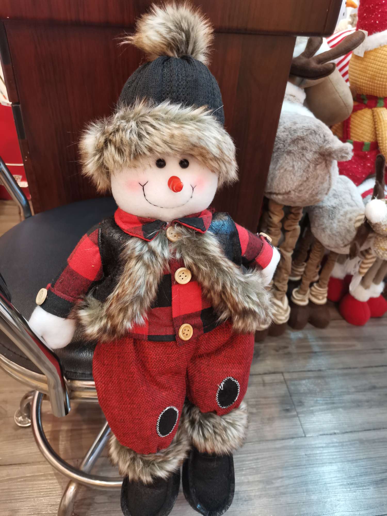 773坐姿雪人布艺娃娃  圣诞装饰工艺品