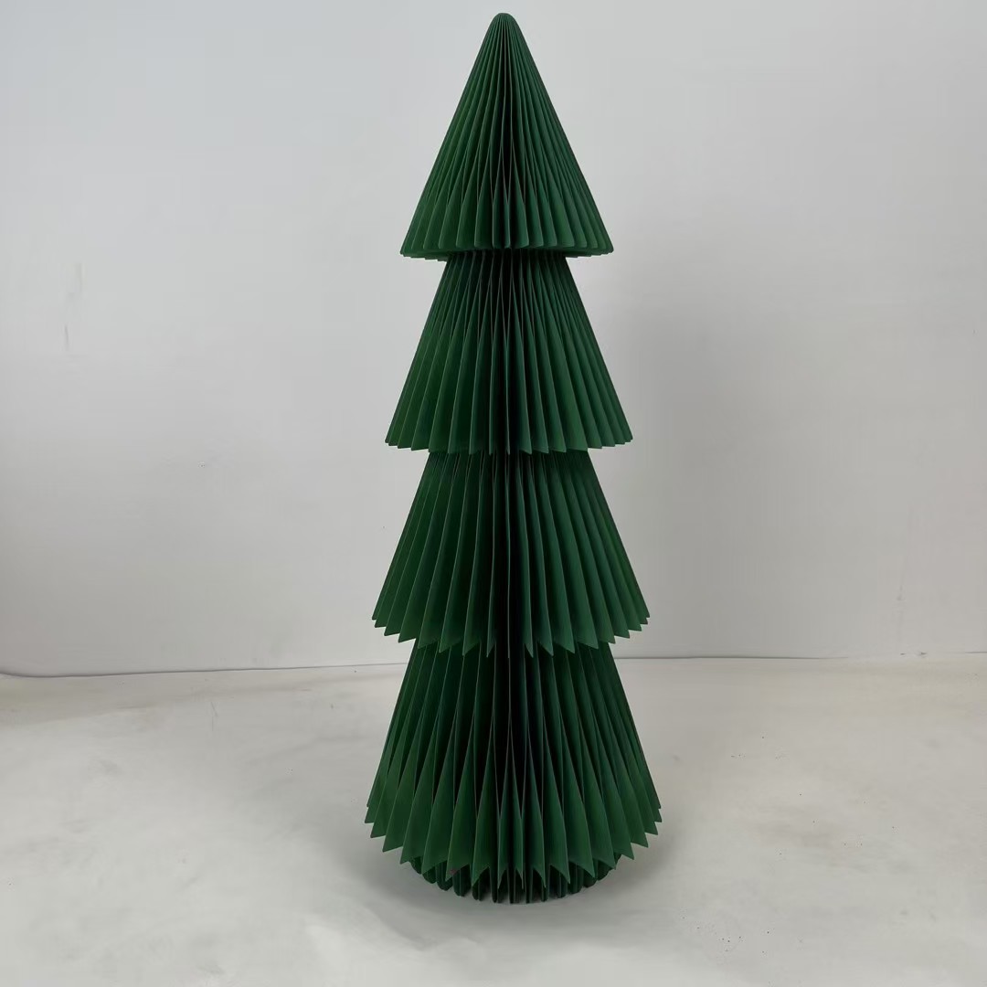 Folding honeycomb paper art Christmas tree 🎄 shopping mall display window festive atmosphere decoration