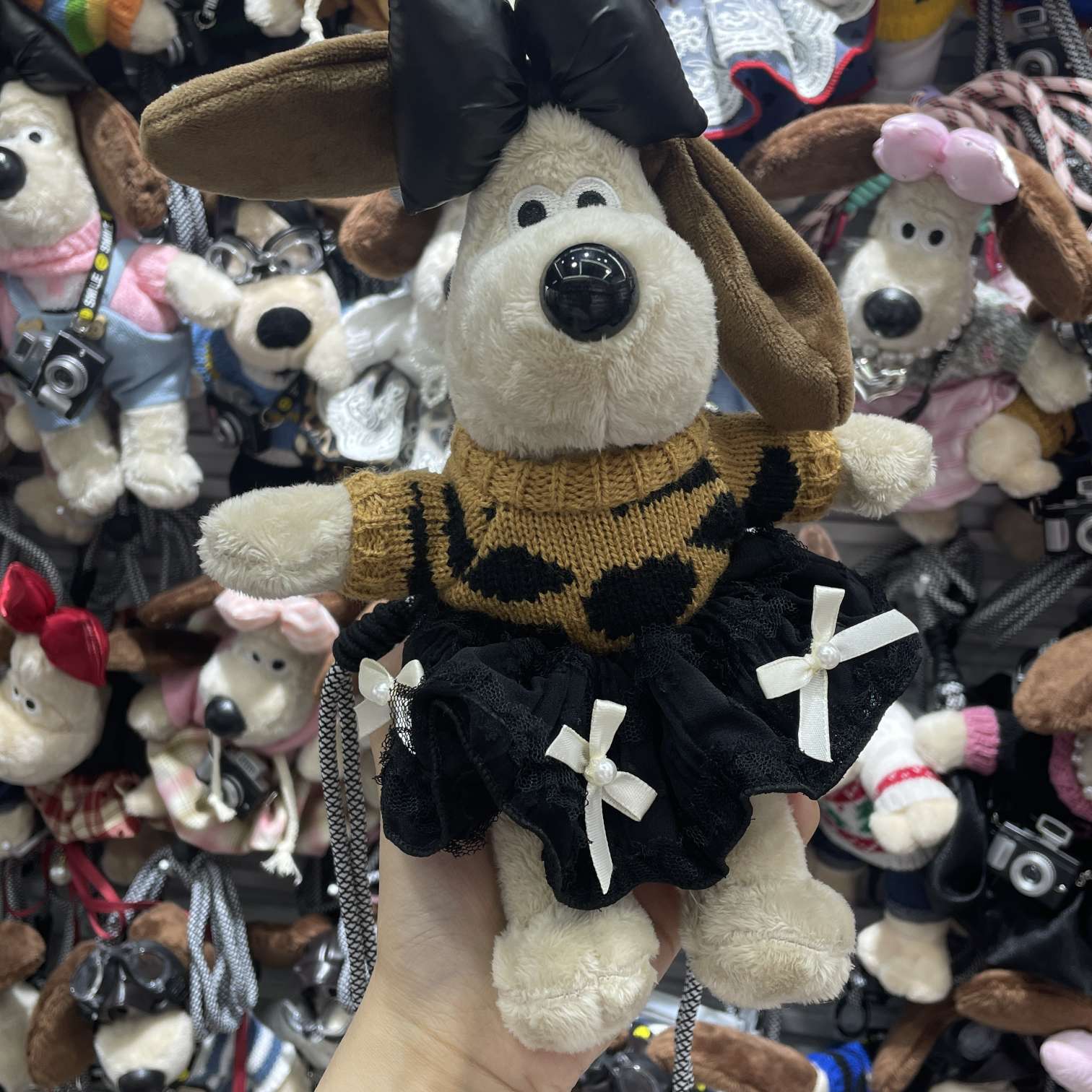 Cute Boss Dog mobile phone back clip lanyard crossbody puppy doll cartoon chain crossbody plush doll pendant 2025 new style trendy toy details Picture