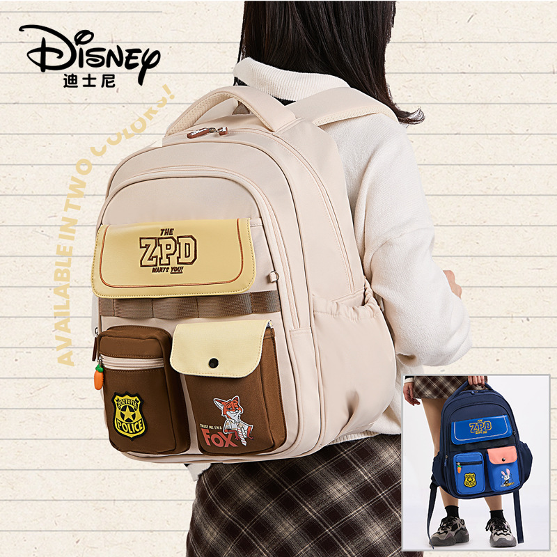 Disney schoolbag, female college student, high appearance level, cute, large capacity, multi-layer backpack, simple Korean style backpack, Zootopia