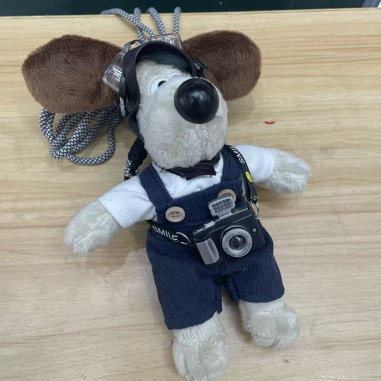 Cute Boss Dog mobile phone back clip lanyard crossbody puppy doll cartoon chain crossbody plush doll pendant 2025 new style detail image 4