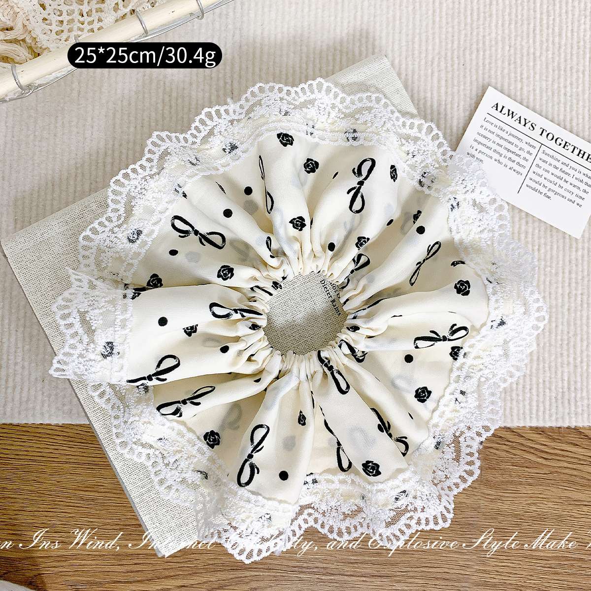 饰品发圈大肠发圈头绳大肠圈头饰发饰简约百搭学生韩版潮流发束小蛮腰发圈黑白四叶花发圈大肠发圈大肠圈详情图5