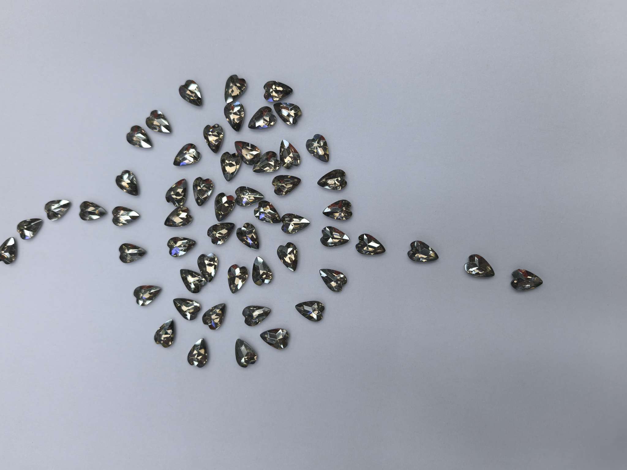 Jinli Crystal Silver Phantom Series 7*10 Pointed Heart, Number 0259