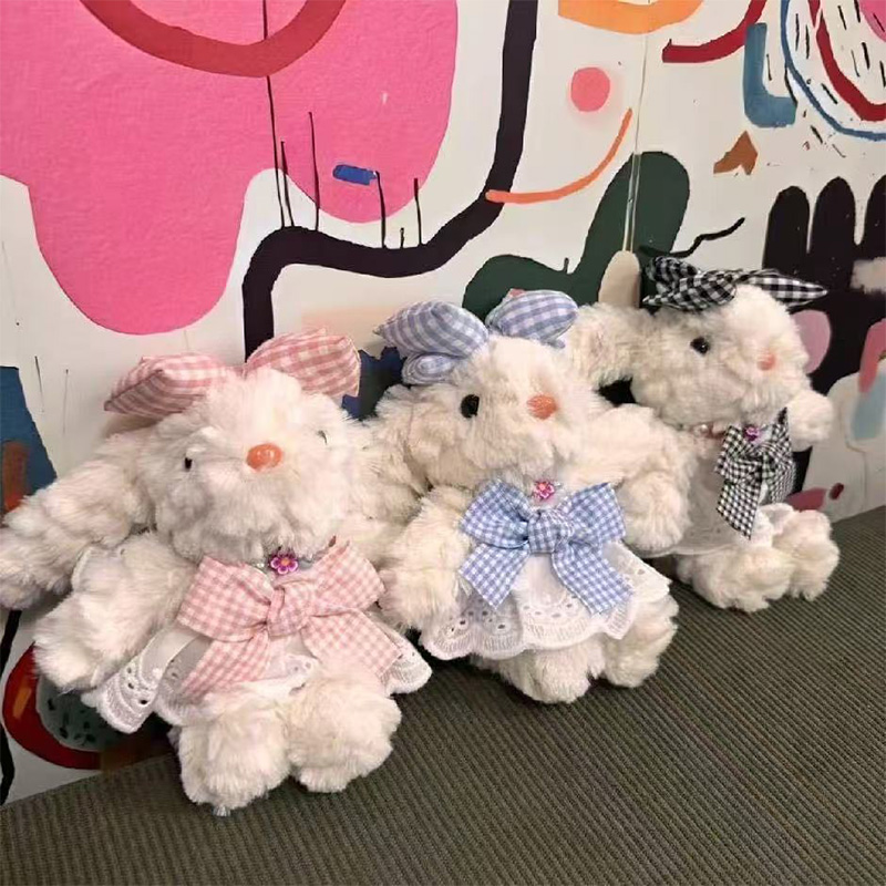 Long-haired rabbit plush long-eared rabbit animal plush toys, souvenirs, ins creative dolls, cartoon accessories, pendants, plush figurines, keychains, cloth dolls, cute decorative gifts, claw machine factory direct sales