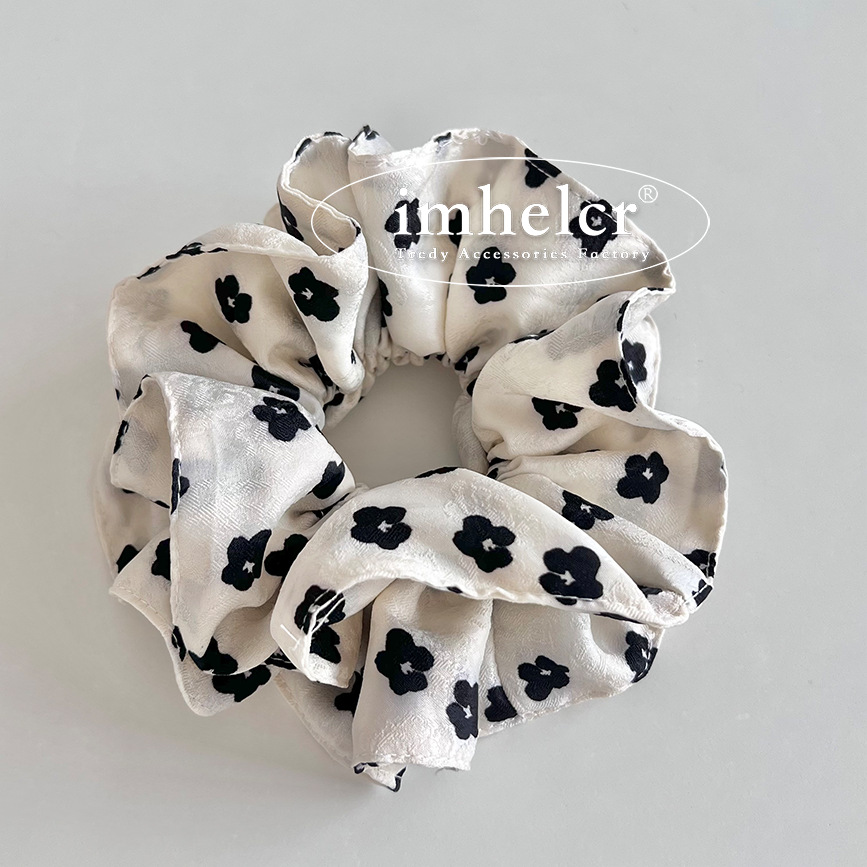 饰品发圈大肠发圈头绳大肠圈头饰发饰简约百搭学生韩版潮流发束小蛮腰发圈黑白四叶花发圈大肠发圈大肠圈详情图2