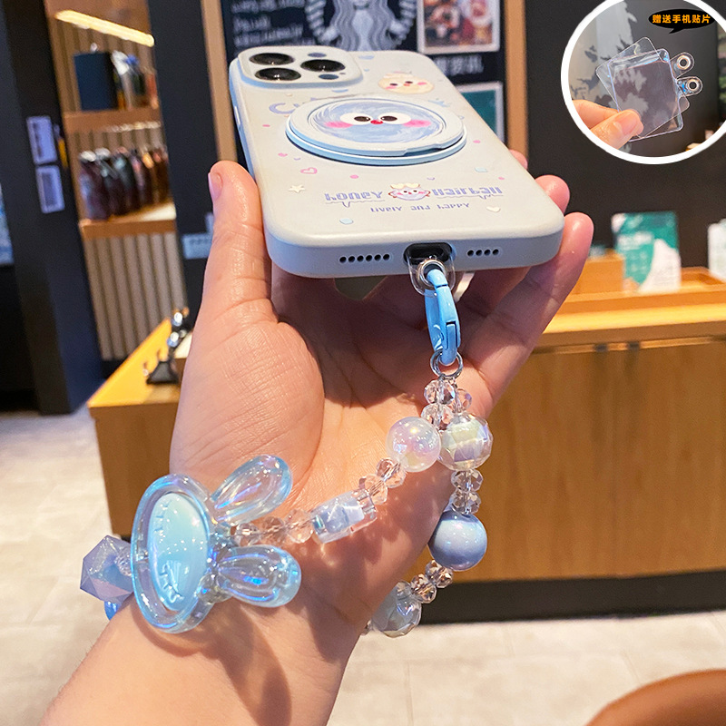 2025 New style acrylic luminous rabbit beaded keychain, mobile phone chain, accessory pendant, car key chain wholesale, mobile phone chain Application Scenario