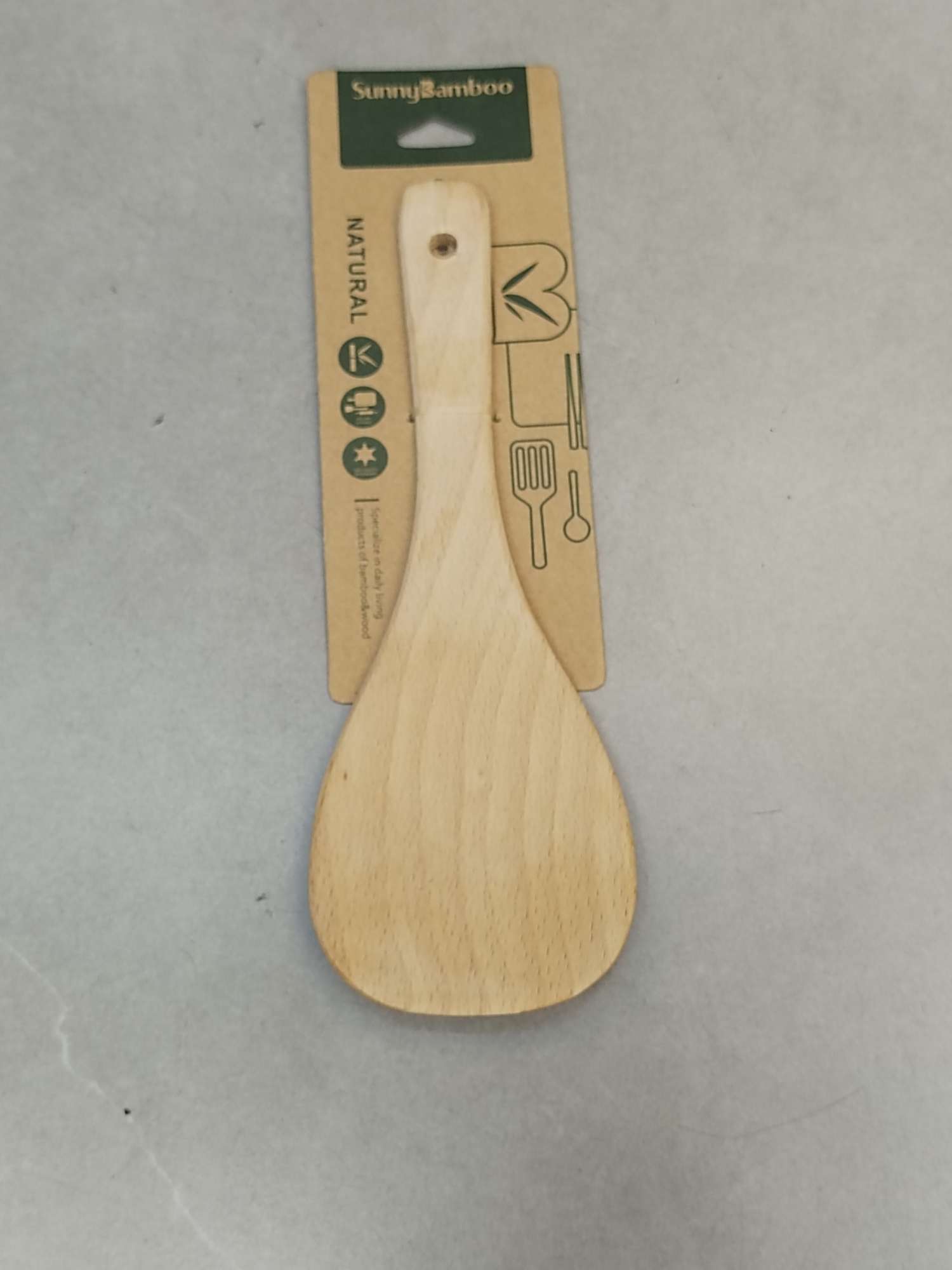 【 Jiehao Bamboo and Wood 】35 Spatula, natural wooden spatula, household kitchen cooking spatula, non-stick special wooden spatula, unpainted and waxed cooking spatula Specification image