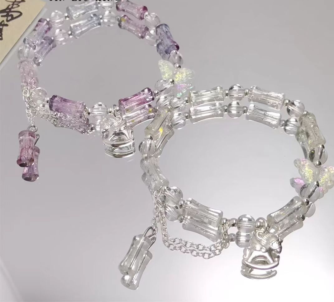  时尚饰品手饰竹节国风 精美手串礼物水晶手链女士手链礼物礼品琉璃手串水晶手串手串