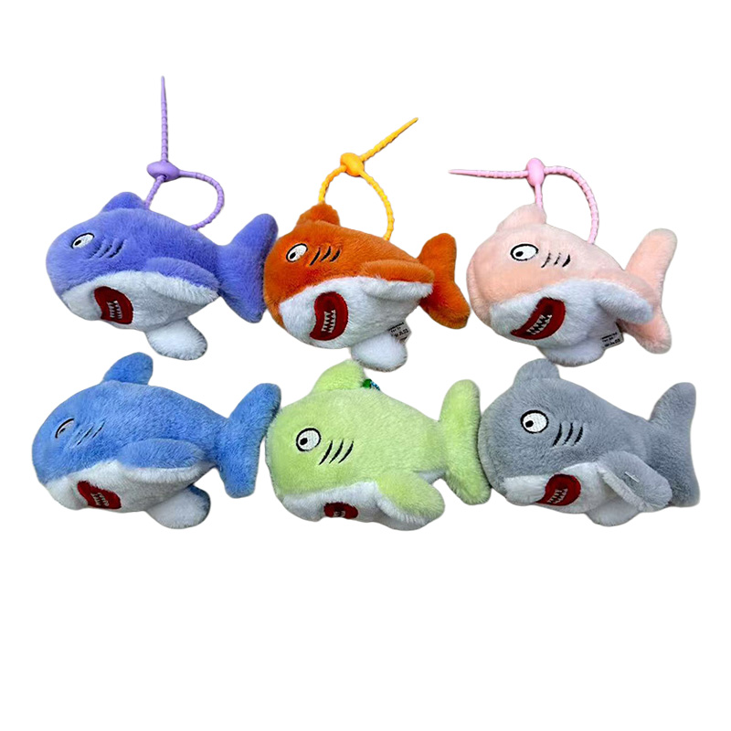 Plush toys, six-color sharks, Marine animal museum souvenirs, creative dolls, cartoon accessories, pendants, plush figurines, keychains, cloth dolls, cute decorations, gifts, claw machines, factory direct sales Item Picture