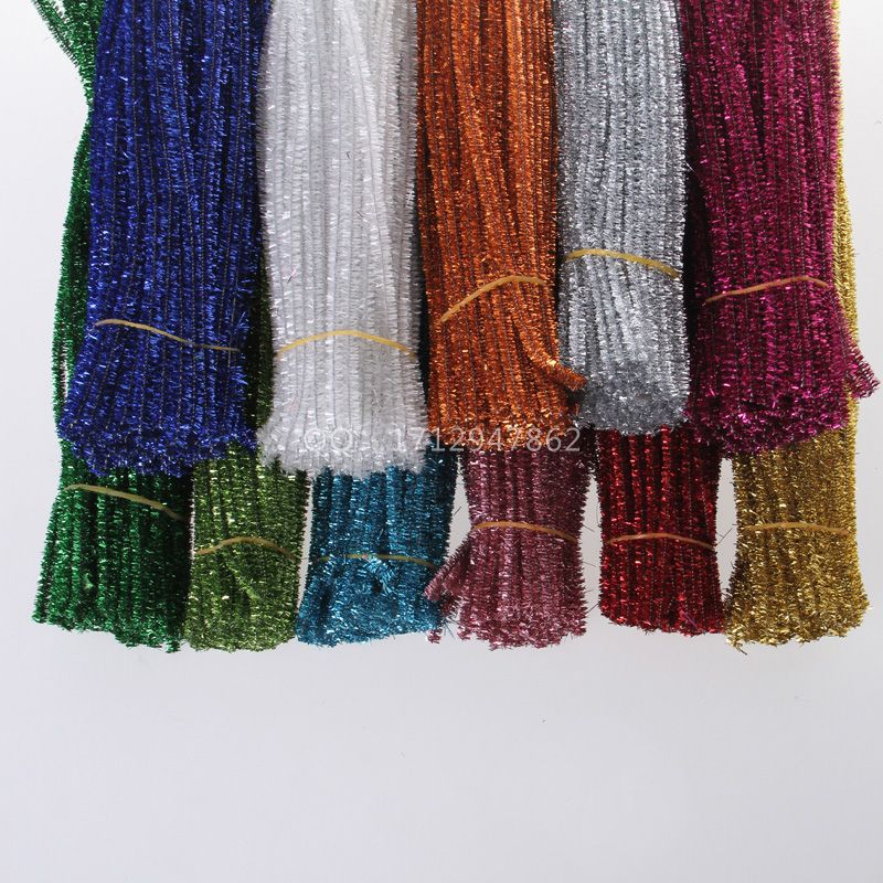 Shining Golden scallion woolen Twisted Stick, children's educational handicraft toy, diy creative twisted stick with colorful woolen strips