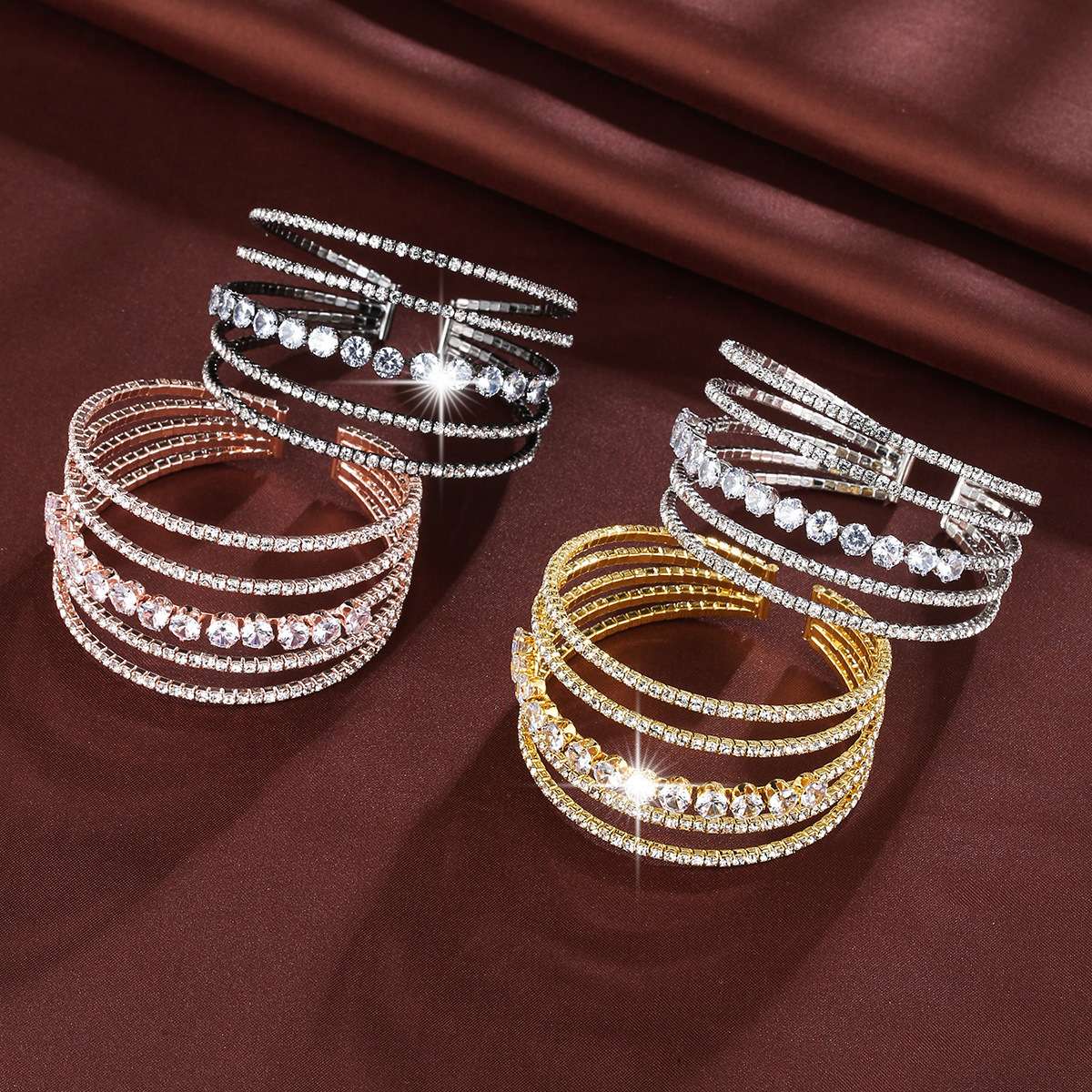 5排锆石手镯时尚