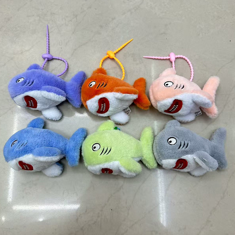Plush toys, six-color sharks, Marine animal museum souvenirs, creative dolls, cartoon accessories, pendants, plush figurines, keychains, cloth dolls, cute decorations, gifts, claw machines, factory direct sales details Picture