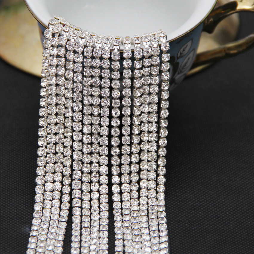 2MM-4mm爪链水钻/金银底加密DIY/爪钻链条/爪链手机贴钻链批发