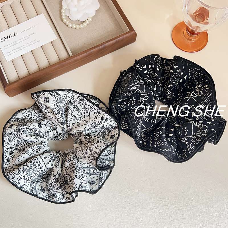 饰品发圈大肠发圈头绳大肠圈头饰发饰简约百搭学生韩版潮流发束小蛮腰发圈黑白四叶花发圈大肠发圈大肠圈详情图4