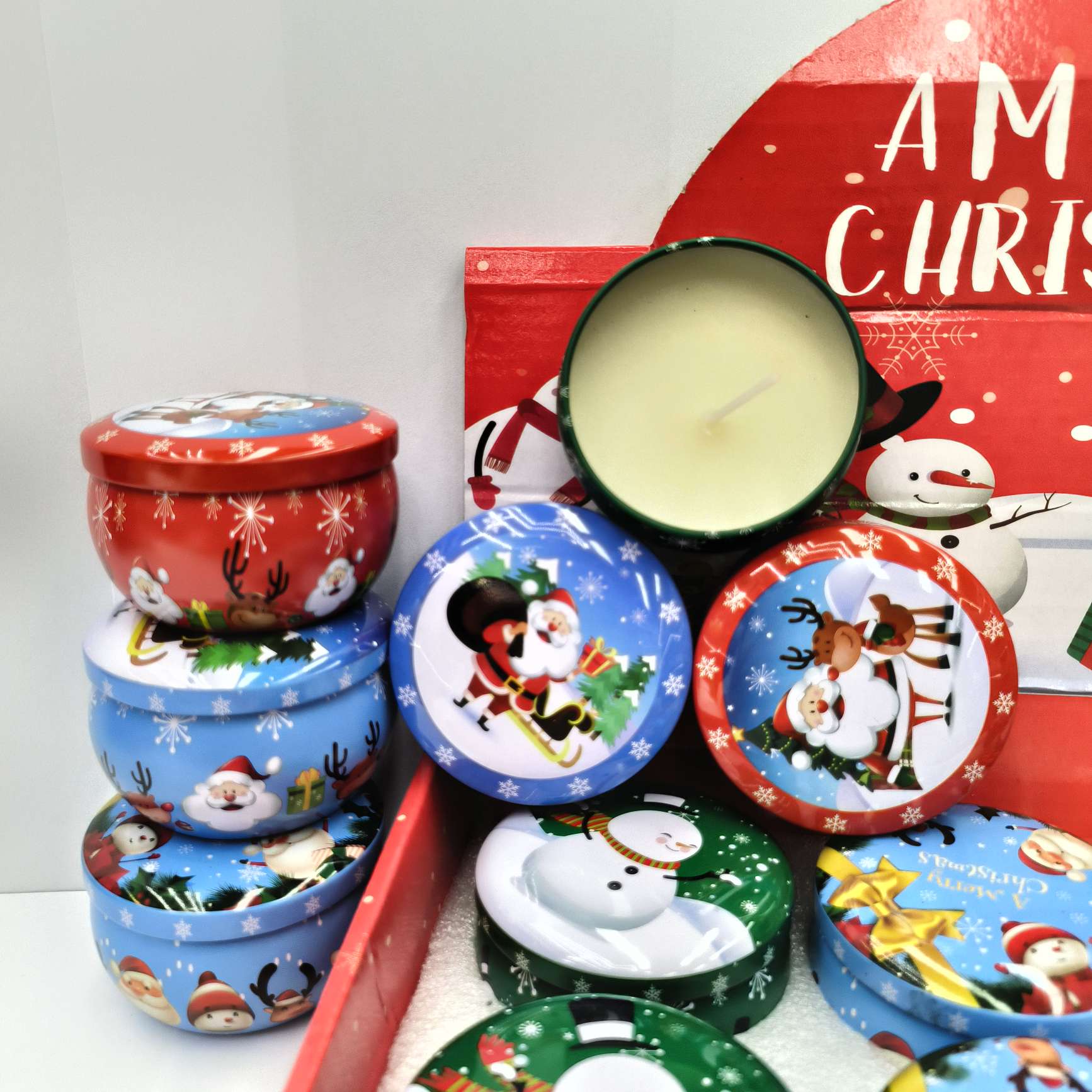 办公文化氛围布置用品香薰蜡烛生日派对果冻蜡烛香薰蜡烛装饰用品创意蜡烛铁罐蜡，圣诞蜡烛，节日氛围蜡烛，铁罐蜡烛，圣诞节日蜡详情图4