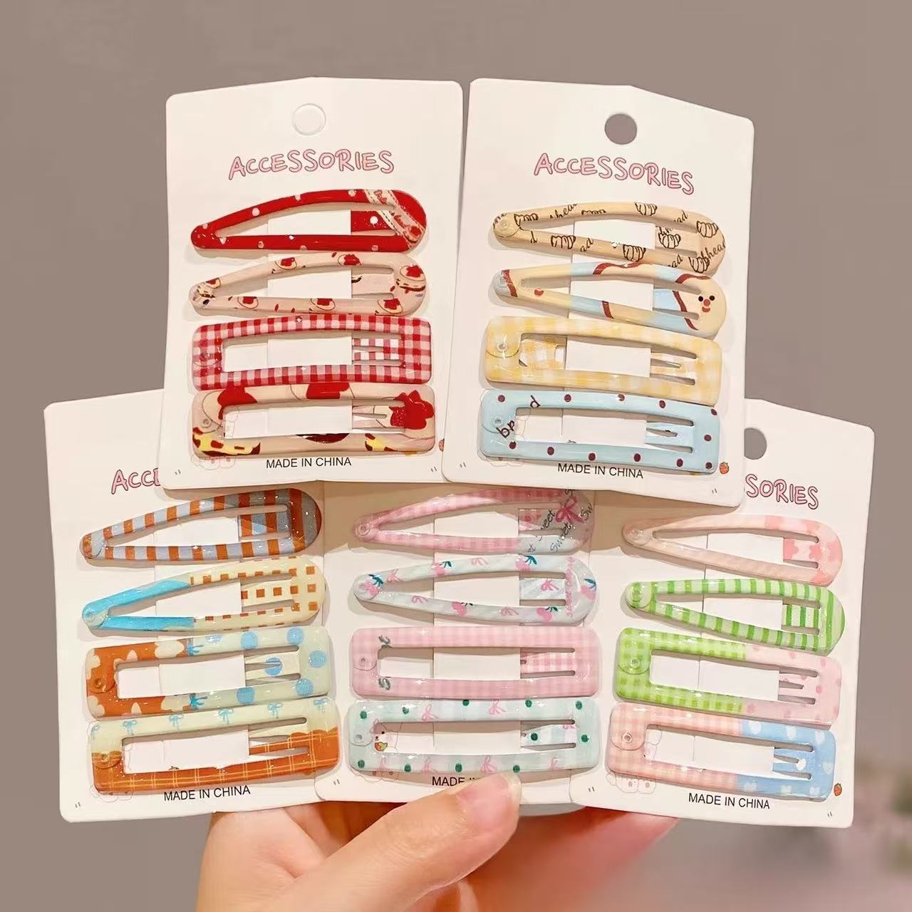 4 Cute children and girls' academy stir points hair clips, old-fashioned sweet style bangs clips, side clips, BB hair clips, hair clips, children's hair clips detail image 6
