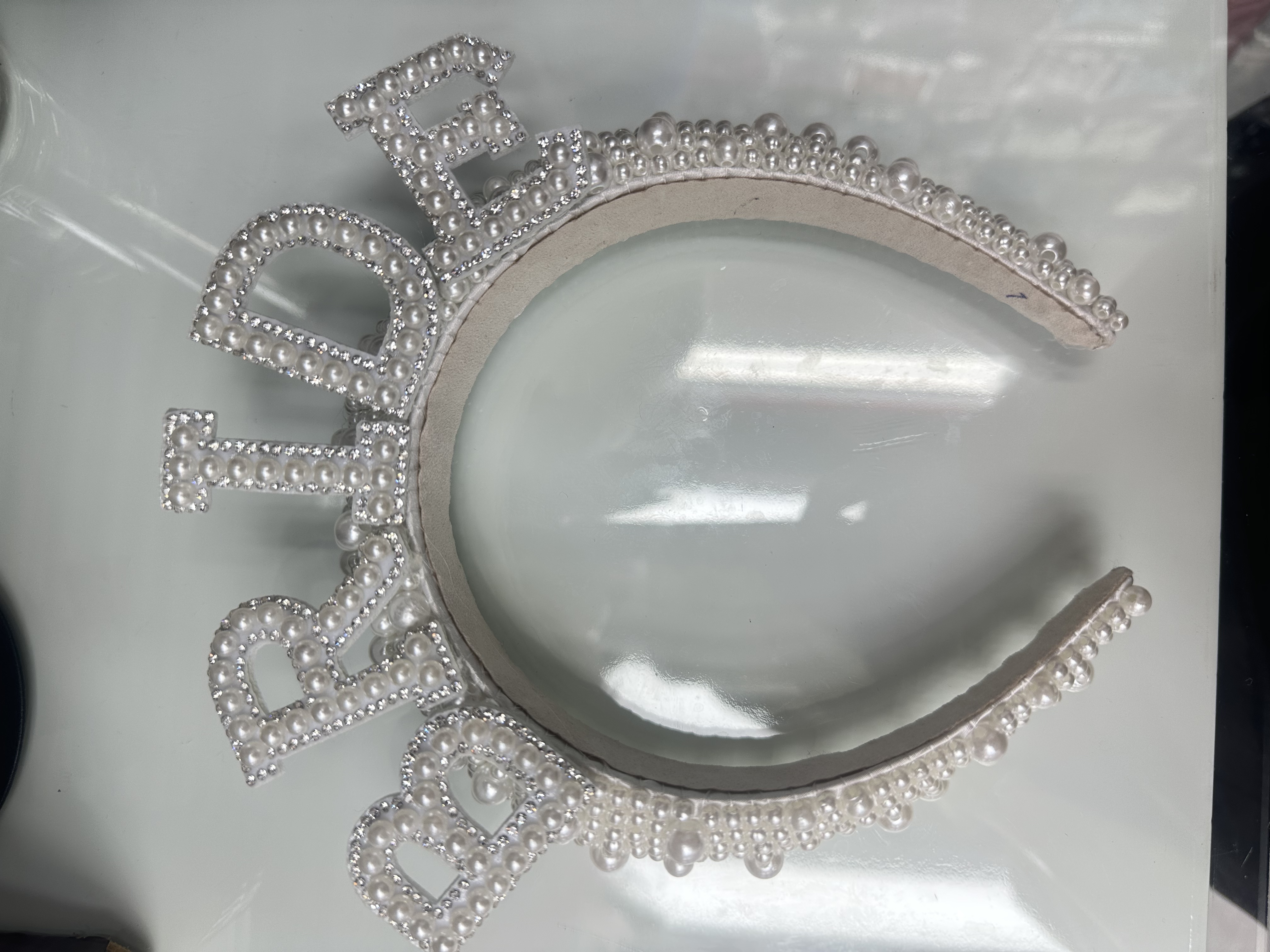 FLY1910 new cross-border Amazon AliExpress bride pearl headband, veil and hair accessory, suitable for brides' weddings and European and American parties details Picture