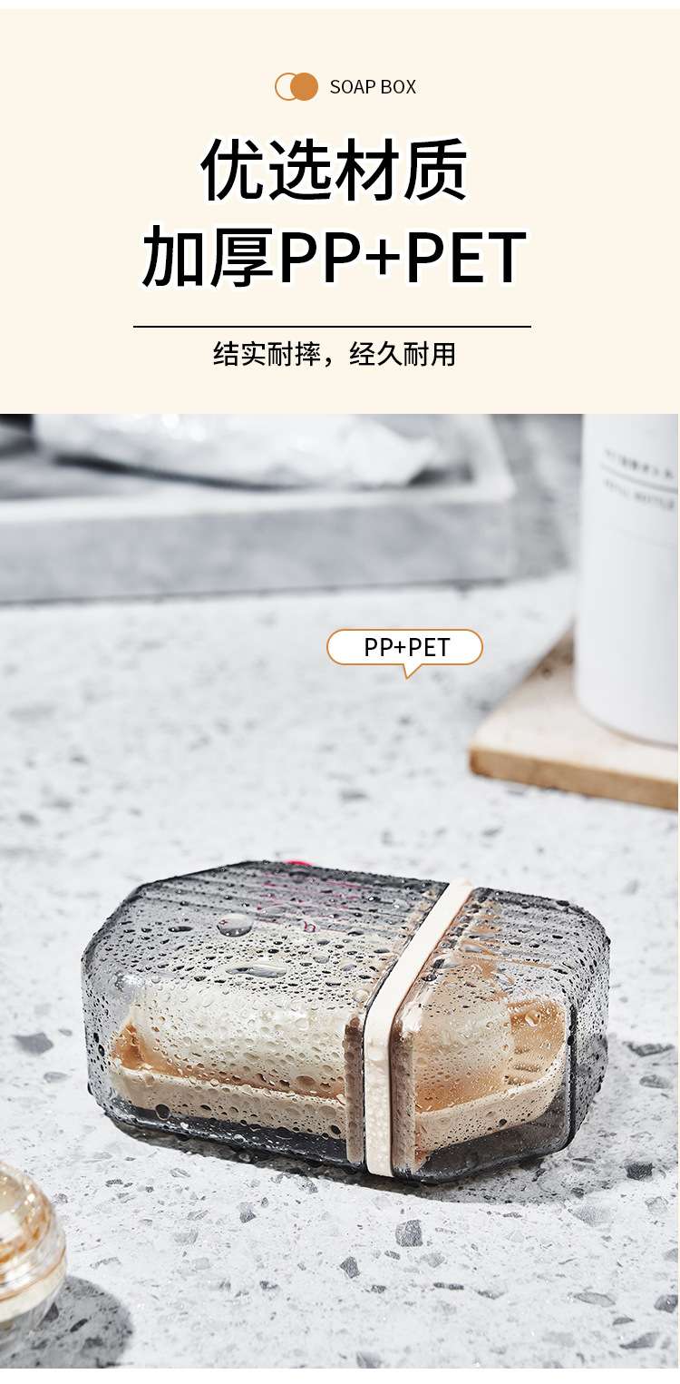C64-540 Portable soap box, travel soap box, light transparent with lid, washroom storage box, student soap detail image 6