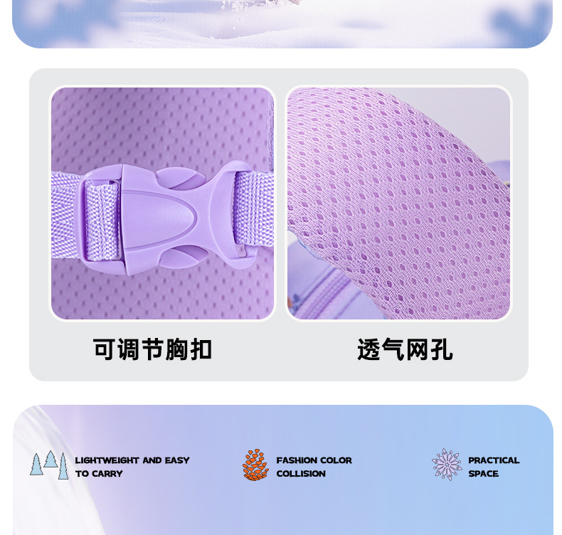 迪士尼新款儿童书包男女童幼儿园双肩包一年级小学生超轻减负背包详情图8
