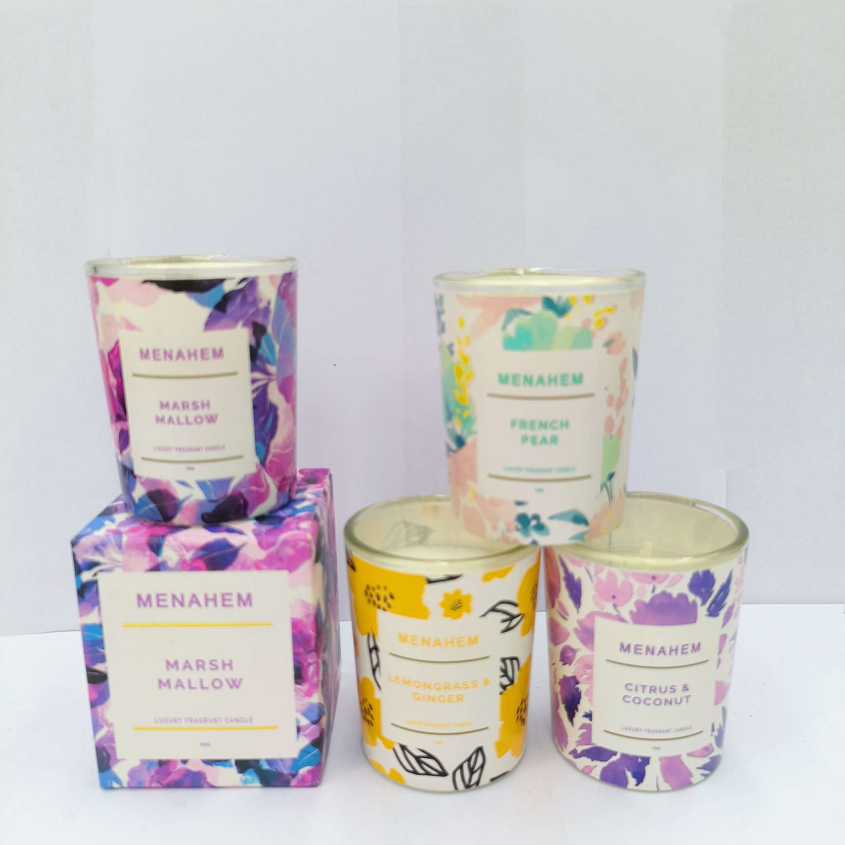 厂家直销香薰蜡烛，日用品，照明蜡烛，茶蜡，杯蜡，氛围蜡烛香薰蜡香薰香薰水溶性香薰摆件灭烛罩白底实物图
