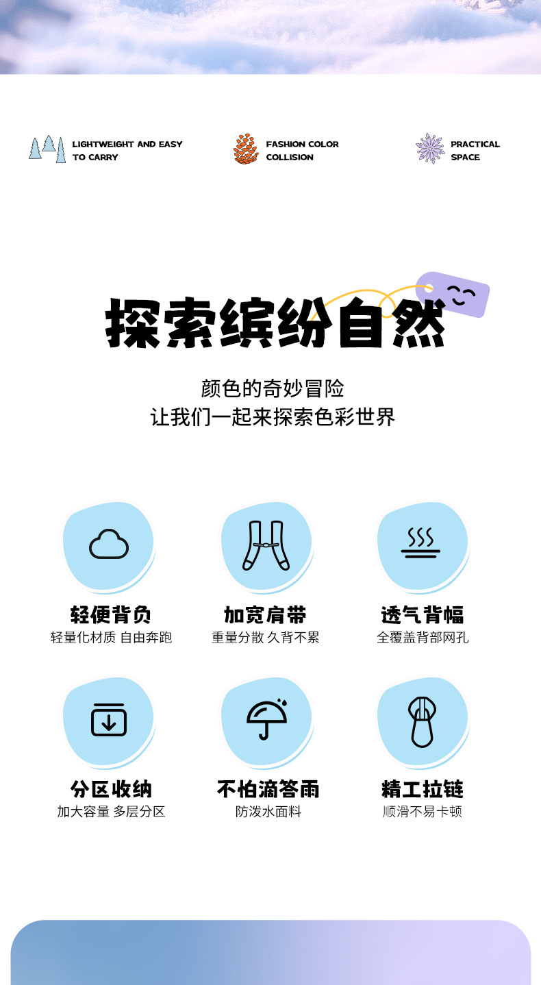 迪士尼新款儿童书包男女童幼儿园双肩包一年级小学生超轻减负背包详情图3