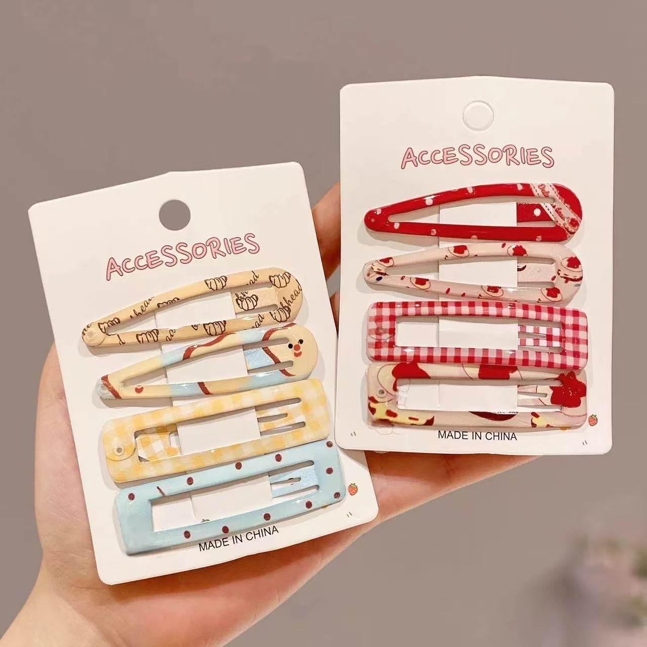 4 Cute children and girls' academy stir points hair clips, old-fashioned sweet style bangs clips, side clips, BB hair clips, hair clips, children's hair clips detail image 5