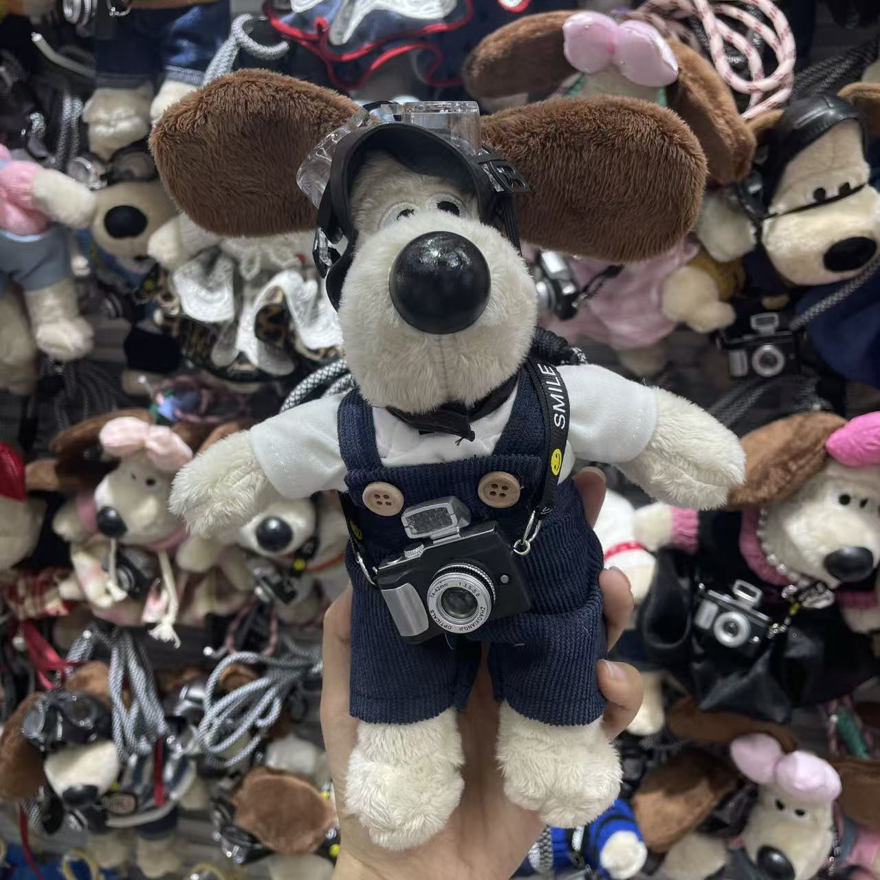 Cute Boss Dog mobile phone back clip lanyard crossbody puppy doll cartoon chain crossbody plush doll pendant 2025 new style details Picture