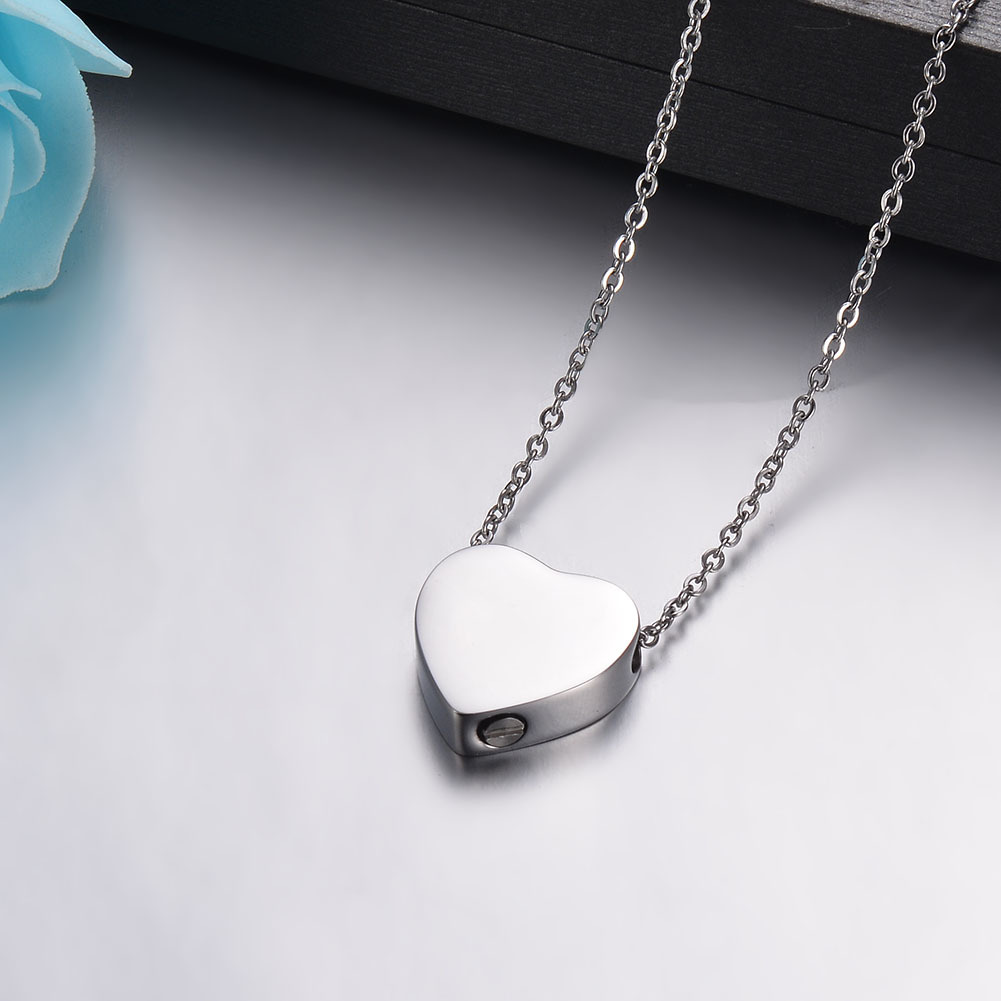 Cross-border best-selling stainless steel heart-shaped pendant, openable commemorative ash pendant perfume bottle necklace Specification image