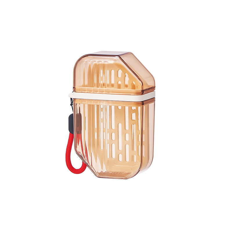 C64-540 Portable soap box, travel soap box, light transparent with lid, washroom storage box, student soap Item Picture