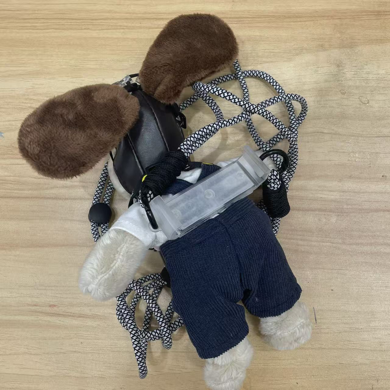 Cute Boss Dog mobile phone back clip lanyard crossbody puppy doll cartoon chain crossbody plush doll pendant 2025 new style Item Picture