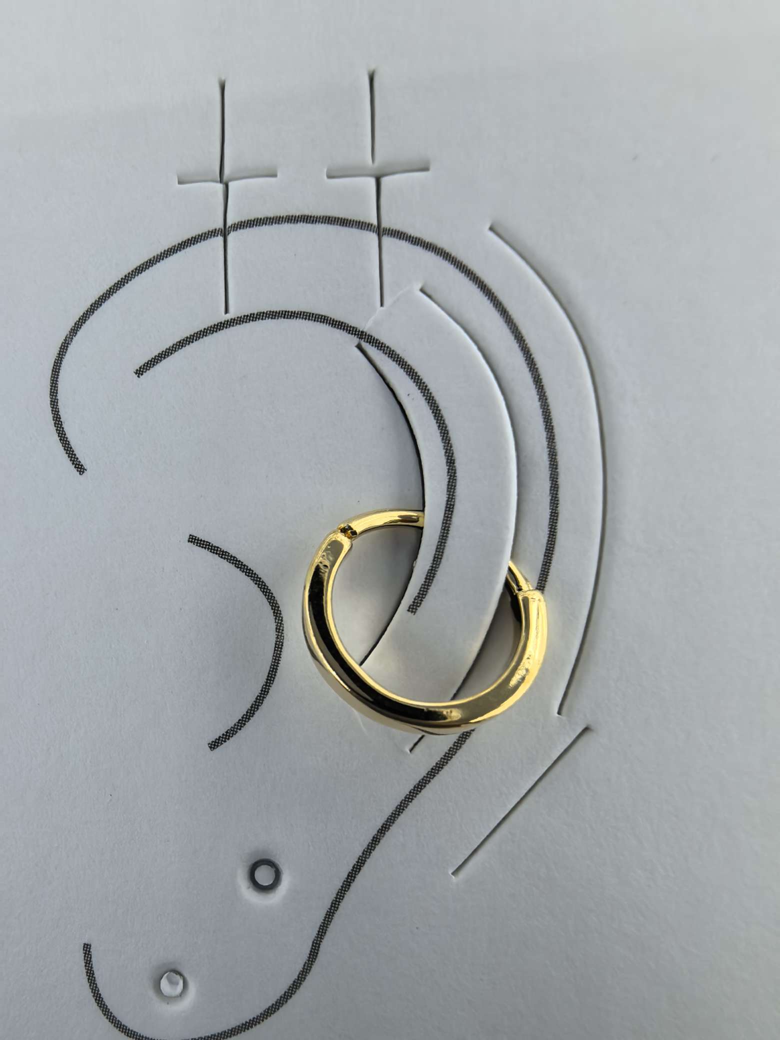 
畅销款鼻环耳环两用穿刺饰品，黄铜电镀真金防过敏，无铅无镍无镉热卖款耳饰详情图2