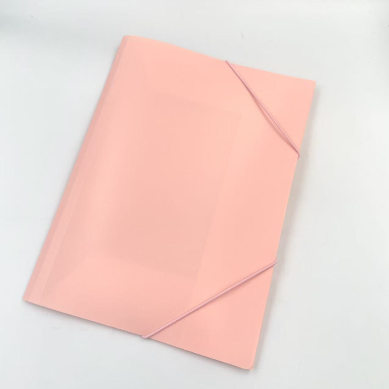 Three-page folder, macaron-colored folder, simple binding clip, A4 file folder, office storage clip, ticket clip Specification image