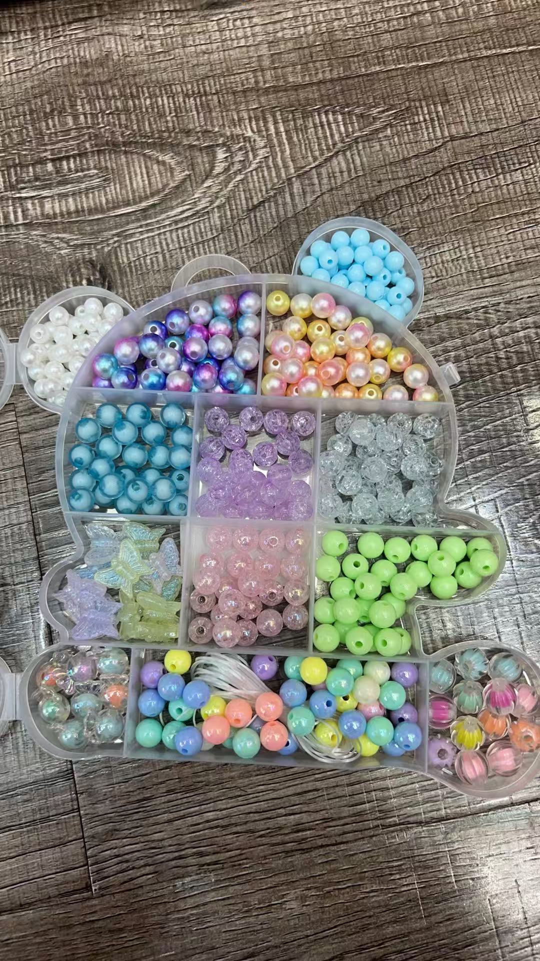 儿童串珠供应女孩玩具益智手工diy制作材料包手链项链串珠礼盒