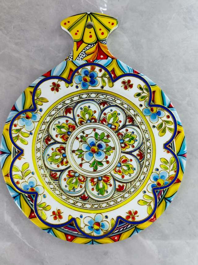 工艺品礼品木质布艺装饰托盘工艺摆件木制托盘阿拉伯碟子盘子不锈钢装饰盘