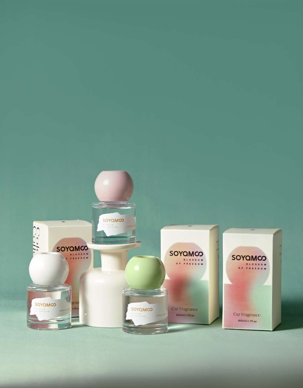 SOYAMOO索苜&西苔色彩小圆瓶车载香薰50ml车用香氛摆件饰品香薰香薰摆件车载香薰