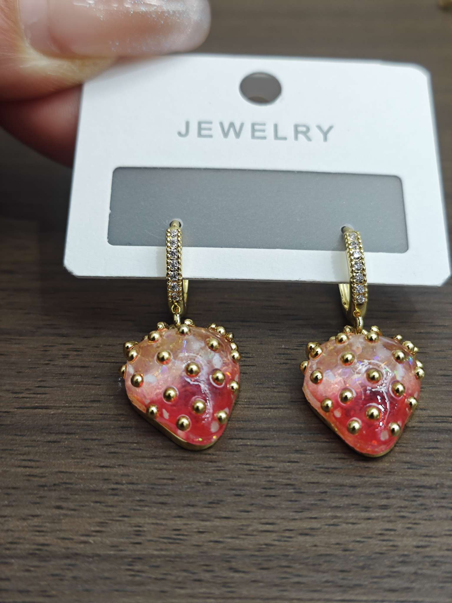 时尚草莓耳环耳饰锆石耳扣耳环简约气质百搭耳饰品女款产品图