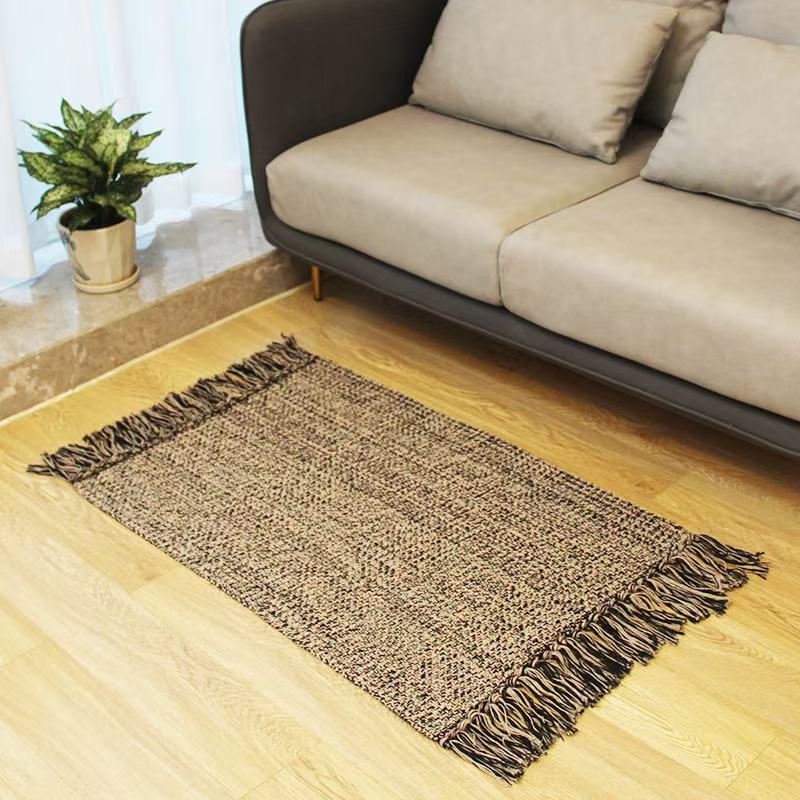 外贸出口棉线编制地垫地毯床边门口沙发垫宠物爬行垫