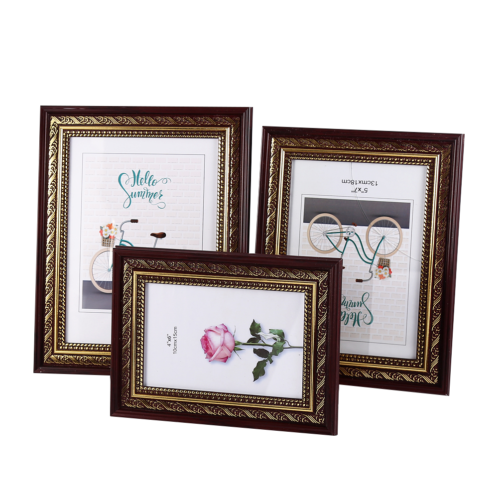 相框/创意照片摆台/画框/文字相框/仿古木纹相框白底实物图